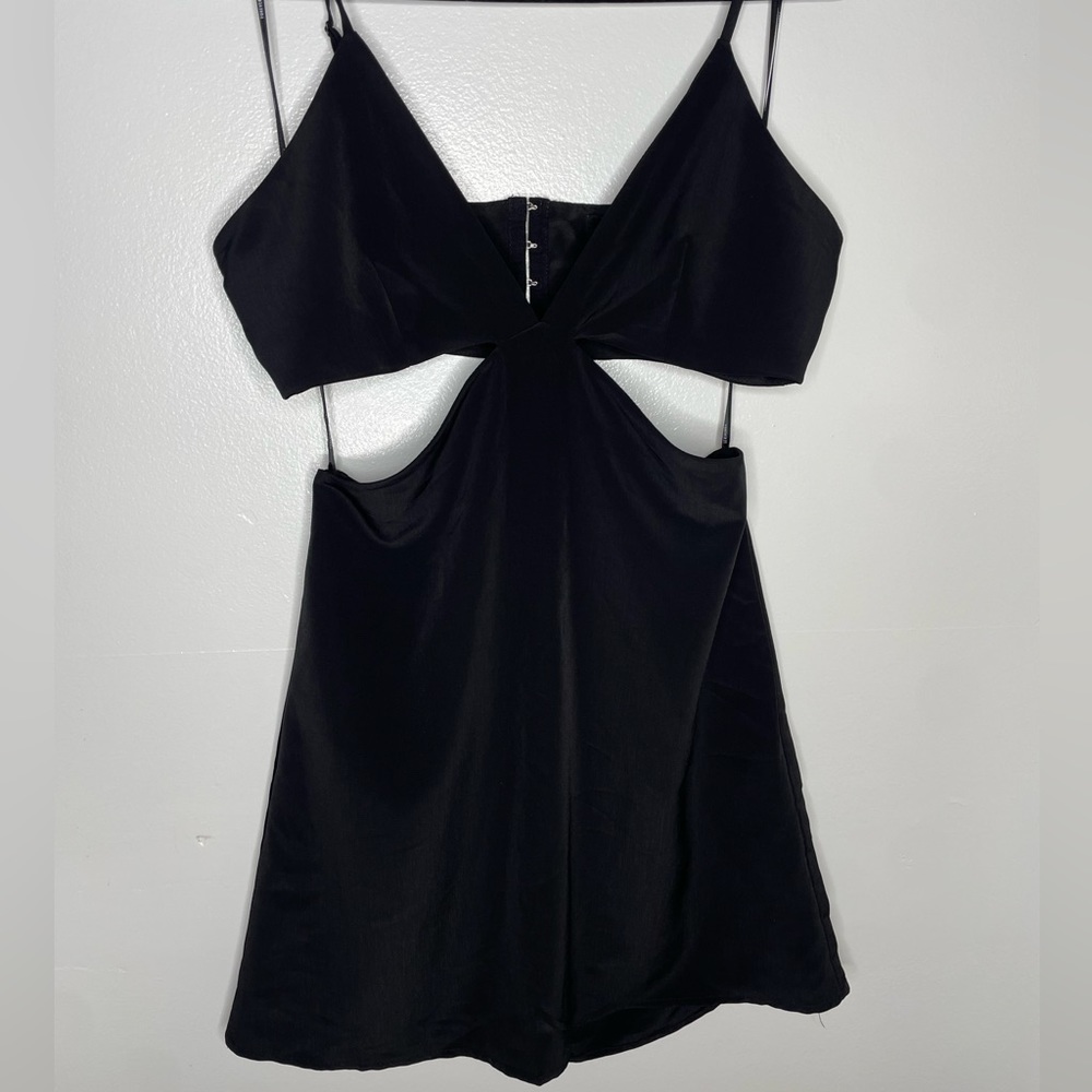 Black short crop top dress (m) F21